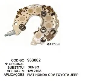 [933062] 933062 / IK 3429  PLACA FIAT HONDA CRV TOYOTA  JEEP 210A 12V