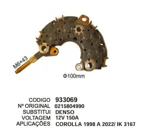 [933069] 933069 / IK 3167 PLACA COROLLA
