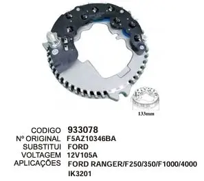 [933078] 933078 / IK 3201 PLACA FORD RANGER F250 F350 F1000 4000