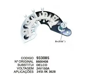 [933085] 933085 / IK 3628 PLACA 24SI 24V 150A DELCO