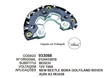 [933088] 933088 / IK 3438 PLACA NEW BEETLE BORA GOLF LAND ROVER AUDI