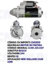 CN 10010 MOTOR DE PARTIDA NEW HOLAND, CASE, CLARK 24V 12D BOSCH
