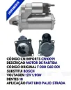 CN 10091 MOTOR DE PARTIDA FIAT PUNTO 11D 12V BOSCH