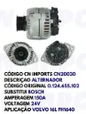 CN 20030 ALTERNADOR FH 1640 24V 150A BOSCH