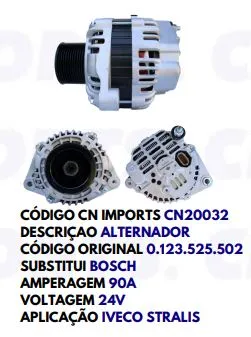 CN 20032 ALT. MITSUBISHI IVECO STRALIS 24V 90A 