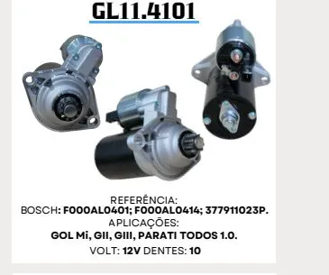 GL 11.4101 ARRANQUE GOL MI, G2, G3 10D 12V BOSCH