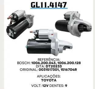[GL 11.4147] GL 11.4147 ARRANQUE JF MODERNO PEQUENO, MBB, NEW HOLLAND 9D