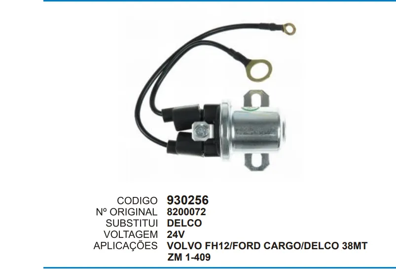 [930256] 930256 AUT. VOLVO, FORD, DELCO 38MT 24V RELE AUXILIAR ZM 1-409