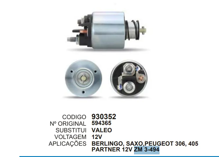 [930352] 930352 AUT. BERLINGO, SAXO, PEUGEOT ZM 3-494
