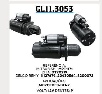 GL 11.3053 MOTOR DE PARTIDA JF, CASE, MBB, VOLVO 9D 12V BOSCH
