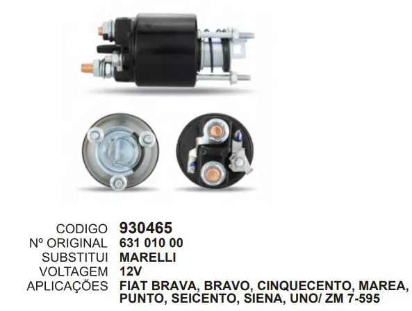 [930465] 930465 AUT. SIENA, PUNTO, UNO, MAREA 12V ZM 7-595