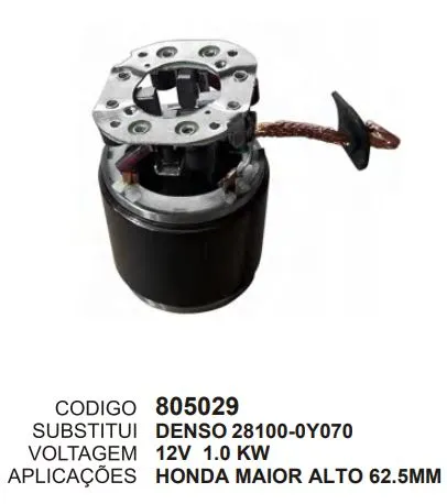 805029 BOB. HONDA MAIOR ALTO 62.5MM COM ESCOVA 12V DENSO