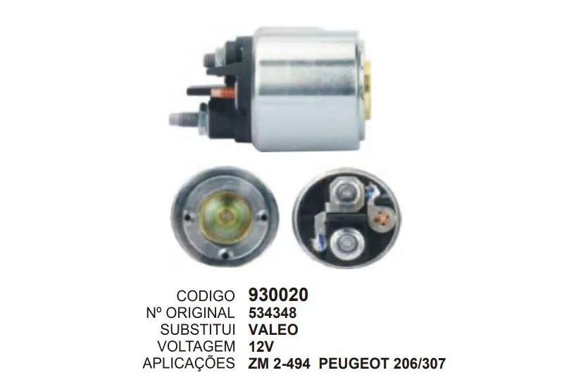 [930020] 930020 AUT. PEUGEOT 206,307 12V VALEO ZM 2-494