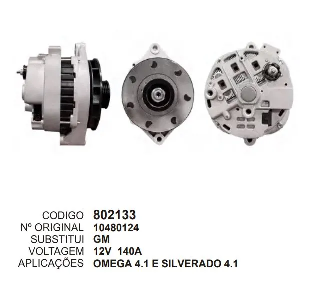 [802133] 802133 ALT. OMEGA 4.1 E SILVERADO 4.1 12V 140A GM