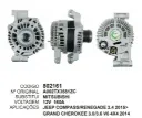 802161 ALTERNADOR JEEP COMPASS, RENEGADE 2.4 2015> GRAND CHEROKEE 3.0/3.6 V6 4X4 12V 160A MITSUBISHI