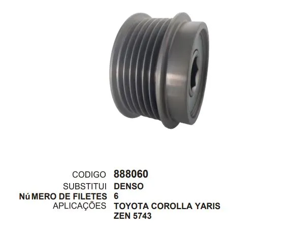 [888060] 888060 POLIA TOYOTA COROLLA YARIS ZEN 5743