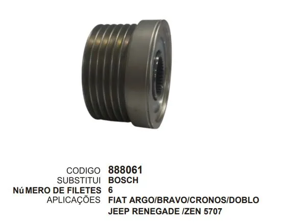 [888061] 888061 POLIA FIAT ARGO, BRAVO, CRONOS, DOBLO, JEEP RENEGADE ZEN 5707