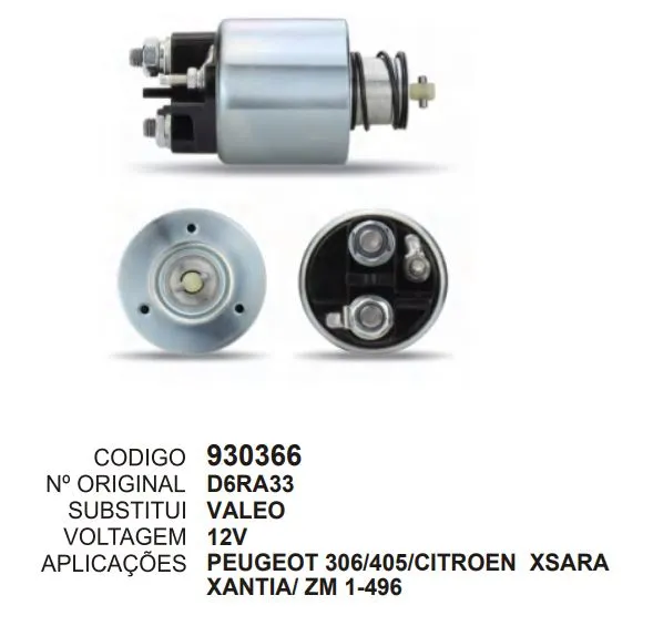 [930366] 930366 AUT. PEUGEOT 306, 405, CITROEN XSARA XANTIA ZM 1-496 12V VALEO