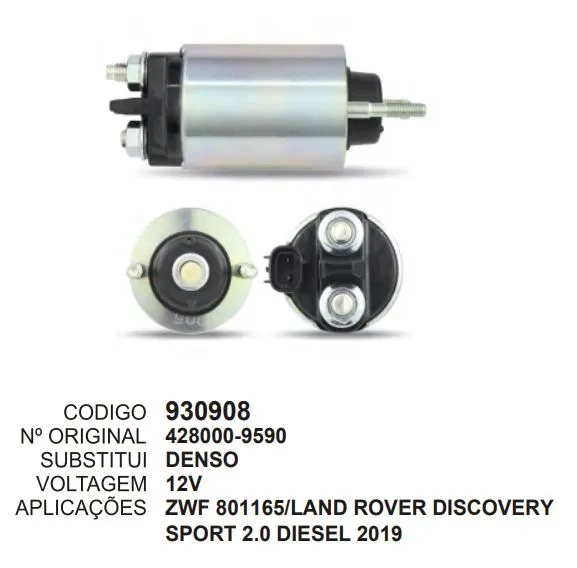 [930908] 930908 AUT. LAND ROVER DISCOVERY SPORT 2.0 DIESEL 2019 12V DENSO